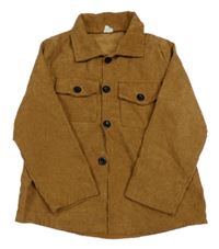 Hnědá lehká manšestrová košile shein