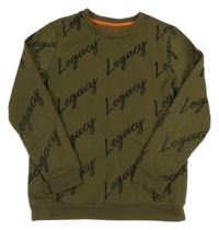 Khaki mikina s nápismi Primark