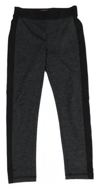 Tmavošedo-černé melírované sportovní legíny Matalan