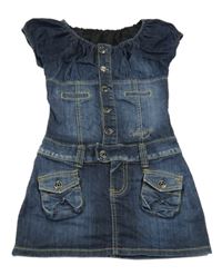 Tmavomodré riflové šaty s kapsami vingino