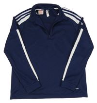 Tmavomodrá sportovní funkční mikina s logem Adidas
