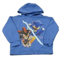 Modrá mikina so Sonicem a kapucňou