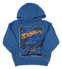 Modrá mikina s HotWheels a kapucňou