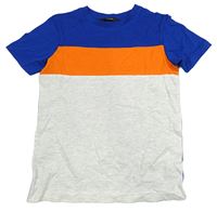 Modro-oranžovo-sivé tričko zn. George