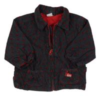 Tmavosivá rifľová jarná bunda so srdiečkami