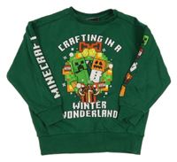 Zelená mikina s nápisy - Minecraft 