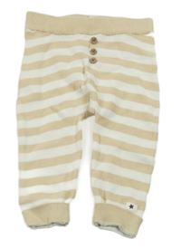 Béžovo-biele pruhované pletené tepláky Topomini