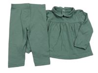 2set - Zelené triko s límečkem + legíny Tu
