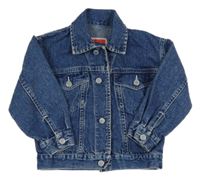 Modrá rifľová bunda