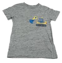 Sivé melírované tričko s dinem Next