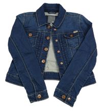 Tmavomodrá riflová tepláková crop bunda jbc