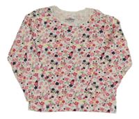 Bielo-ružové kvetované tričko Topomini