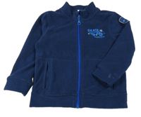 Tmavomodrá prepínaci fleecová mikina so skateboardom Pocopiano