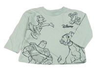 Mintové lehké úpletové triko s Disney postavami Disney