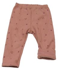 Ružové kvetované zateplené legíny Uniqlo