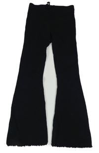 Čierne rebrované flare legíny M&S