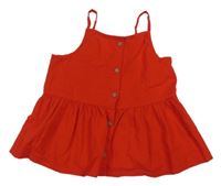 Červený rebrovaný crop top H&M