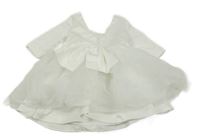 Bílé slavnostní šaty s tylovou sukní a perlami Shein