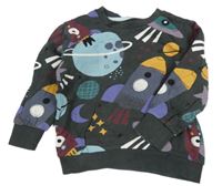 Antracitová mikina s vesmírom Next