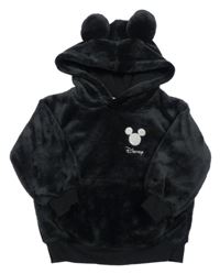 Čierna plyšová mikina s Mickeym a kapucňou H&M