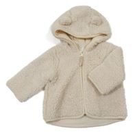 Béžová huňatá prepínaci mikina s kapucňou H&M