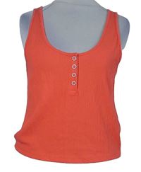 Dámský korálový žebrovaný crop top New Look 