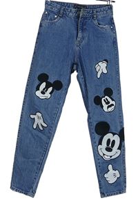 Dámské světlemodré mom rifle s Mickeym Zara vel. 32