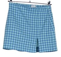 Dámska svetlomodrá kockovaná sukňa Bershka
