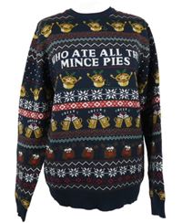 Pánsky tmavomodrý vianočný sveter s obrázkami zn. TU