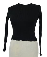 Dámské černé žebrované crop triko Asos 