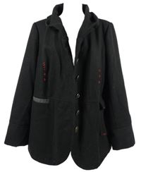 Dámský černý vlněný kabát Rainbow 