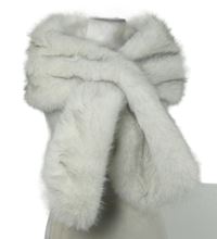 Dámska bielo-sivá kožušinová šál