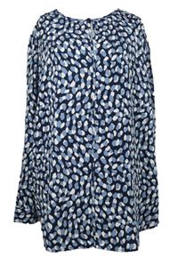 Dámská tmavomodro-modrá vzorovaná halenková tunika C&A