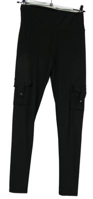 Dámské černé cargo tregíny s kapsami 