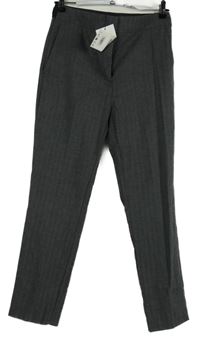 Nové - Dámské šedé vzorované kalhoty s puky Zara 