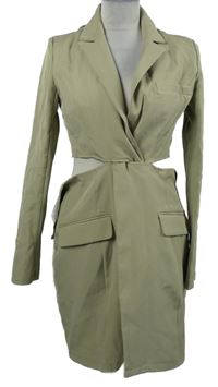 Dámské béžové kabátové šaty s průstřihy MissGuided 