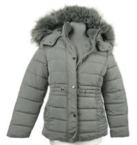 Dámska sivá šušťáková zimná petite bunda s kapucňou New Look