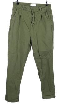 Dámské khaki plátěné kalhoty Primark 