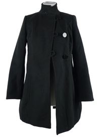 Dámský černý flaušový kabát Next 