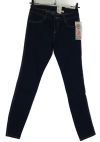 Nové - Dámské tmavomodré skinny elastické rifle 