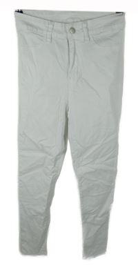 Dámske biele plátenné skinny nohavice Shein