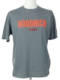 Pánske sivé tričko s nápisom Hoodrich