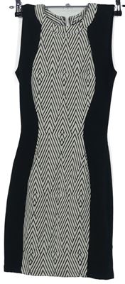 Dámske čierno-smotanové vzorované šaty H&M