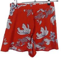 Dámske červené kvetované sukňové kraťasy Quiz