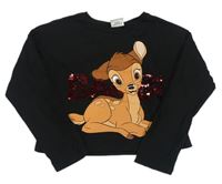 Čierne crop tričko s Bambim zn. Disney