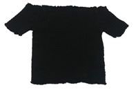 Čierne žabičkové crop tričko Primark