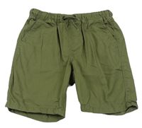 Khaki plátěné kraťasy Next