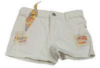 Bílé riflové kraťasy s kytičkami Denim Co.