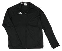 Černá sportovní propínací mikina s logem Adidas