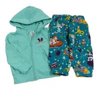 2set- modrá propínací mikina s výšivkou+ tepláky s obrázky Disney